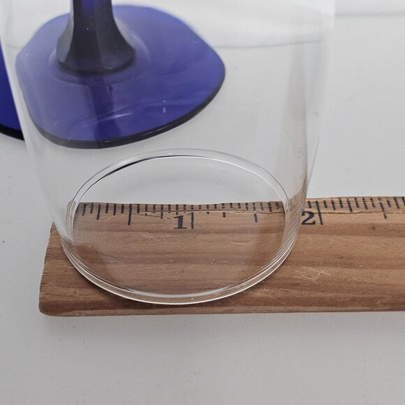 2 Cristal DArques Cobalt Blue Champagne Flutes 7" stem color square - Picture 6 of 6